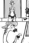  2017 anthro caprine clothed clothing comic disney duo edy_(inkyfrog) fan_character female freckles giraffe greyscale horn inkyfrog mammal monochrome sheep solo_focus story story_in_description zootopia 