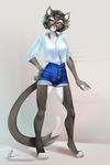 anthro aomori breasts clothed clothing feline female looking_at_viewer mammal smile solo standing wide_hips 