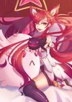  1girl alternate_costume alternate_hair_color alternate_hairstyle elbow_gloves jinx_(league_of_legends) kuro_(league_of_legends) league_of_legends lipstick long_hair magical_girl shiro_(league_of_legends) star_guardian_jinx thighhighs tied_hair twintails very_long_hair 