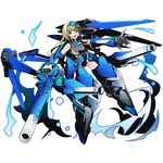  alpha_transparency black_legwear blonde_hair blue_eyes blue_tears_(infinite_stratos) cecilia_alcott divine_gate drill_hair eyebrows_visible_through_hair full_body gun infinite_stratos long_hair looking_at_viewer official_art open_mouth solo transparent_background ucmm weapon 