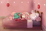  2017 alasou anthro barefoot clothed clothing detaield_background digital_media_(artwork) equine fan_caracter fur hair horn mammal my_little_pony pink_hair sleeping smile unicorn white_fur young 