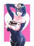  :p areolae arm_up bangs black_dress black_hair border bottle breast_hold breasts breasts_outside bust_cup chocolate_on_breasts covered_navel cowboy_shot dress dripping fingernails fubuki_(one-punch_man) green_eyes happy_valentine heart hershey's huge_breasts kiyosumi_hurricane long_dress long_sleeves looking_at_viewer off_shoulder one-punch_man outside_border pouring short_hair skin_tight solo tongue tongue_out v-shaped_eyebrows valentine white_border 