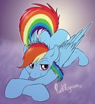  2017 bedroom_eyes blue_fur cutie_mark equine feathered_wings feathers female feral friendship_is_magic fur half-closed_eyes looking_at_viewer mammal my_little_pony pegasus pink_eyes punk-pegasus rainbow_dash_(mlp) seductive solo underhoof wings 