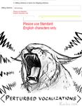  ambiguous_gender english_text fangs feline feral fur karbik lynx mammal open_mouth solo teeth text 