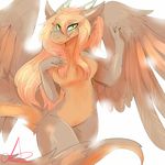  amethystdust anthro breasts dragon featureless_breasts female fur furred_dragon looking_at_viewer nude solo standing wings 