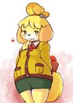  blonde_hair dog doubutsu_no_mori furry nintendo setouchi_kurage shizue_(doubutsu_no_mori) short_hair valentine_day 