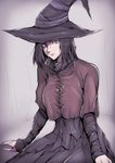  1girl character_request from_software gggg looking_at_viewer purple_eyes souls_(from_software) witch_hat 