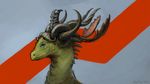  ambiguous_gender antlers dragon feral green_scales horn karbik looking_at_viewer scales solo 