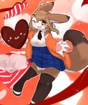  artist_request brown_eyes brown_hair chipar furry heart_chocolate one_eye_closed open_mouth rabbit 