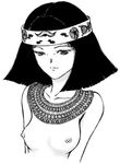  1girl ancient_egypt artist_request breasts egyptian female monochrome original small_breasts solo 