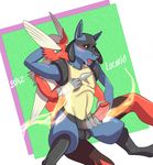  anal anal_penetration anthro balls bite blaziken canine duo erection from_behind_position lucario male male/male mammal nintendo open_mouth penetration penis pok&eacute;mon retracted_foreskin sex sound_effects sweat uncut video_games zourik 