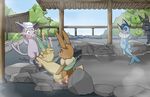  detailed_background eevee eeveelution espeon feral koorinezumi leafeon nintendo pok&eacute;mon umbreon vapreon video_games 