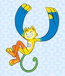  darkrokkuman_(artist) feline hybrid male mammal mascot olympics one_eye_closed primate rio_2016 smile vinicius_(mascot) wings wink 
