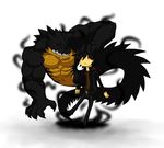  2012 abs armpits black_hair chibi dragon hair human mammal pecs red_eyes rujiru_ryuuoujin scalie smile wargreymon43 