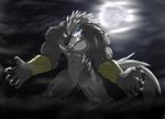  2010 abs canine claws full_moon glowing glowing_eyes kouya_krieg_wolfang male mammal moon muscular pecs simple_background transformation wargreymon43 were werewolf wolf 