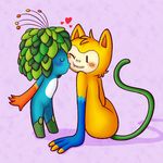  blush darkrokkuman_(artist) duo feline kissing male mammal mascot olympics one_eye_closed plant rio_2016 smile tom_(mascot) vinicius_(mascot) 