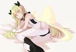  :| ass black_footwear boots butterfly_hair_ornament closed_mouth flip_flappers gloves green_hair hair_ornament keiya knee_boots long_hair lying magical_girl on_side pantyhose solo spoilers sweatdrop v-shaped_eyebrows very_long_hair white_gloves white_legwear yayaka yellow_eyes 
