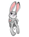  anthro clothing disney female judy_hopps lagomorph long_ears mammal rabbit reallyhorrible_(artist) simple_background sitting zootopia 