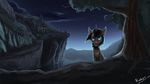  black_hair blue_eyes city detailed_background equine fan_character feral hair horn mammal my_little_pony rublegun sky smile solo tree unicorn water 