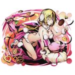  all_fours alpha_transparency ass blonde_hair bra breasts bunny_tail charlotte_dunois chocolate chocolate_heart cleavage divine_gate eyebrows_visible_through_hair full_body hair_between_eyes hair_ribbon hairband heart high_heels infinite_stratos jewelry long_hair long_legs looking_at_viewer low-tied_long_hair medium_breasts mouth_hold necklace official_art one_eye_closed panties purple_eyes purple_ribbon ribbon solo strapless strapless_bra tail transparent_background ucmm underwear white_bra white_panties wrist_cuffs 