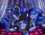  anus blue_eyes blue_fur cunnilingus cutie_mark dock equine evomanaphy eyes_closed eyeshadow fan_character female female/female feral french_kissing friendship_is_magic fur group horn horse kissing makeup mammal my_little_pony nightmare_moon_(mlp) oral pony princess_luna_(mlp) sex vaginal winged_unicorn wings 