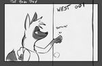  aardwolf anneke_(weaver) anthro clothed clothing comic disney door female fur hyena knocking mammal mistermead monochrome pack_street solo sound_effects text zootopia 