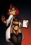  2017 anthro avian bird breasts cleavage clothed clothing danger_mouse_(series) female professor_squawkencluck solo thingshappen underwear 
