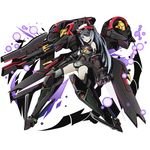  alpha_transparency divine_gate eyepatch full_body grey_leotard infinite_stratos laura_bodewig leaning_back leotard long_hair official_art red_eyes schwarzer_roegen silver_hair solo transparent_background ucmm 