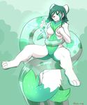  2015 4_toes 5_fingers anthro breasts bushes cheek_tuft chest_tuft coiling countershading dipstick_tail elbow_tufts eyebrows featureless_breasts featureless_crotch feline female fist front_view full-length_portrait fur green_eyes green_fur green_hair green_tail green_theme hair kilala_lyko magic mammal multicolored_fur multicolored_tail nude outside pink_nose portrait qualzar short_hair shoulder_tuft signature sitting smile solo spread_legs spreading tentacles toes tuft two_tone_fur two_tone_tail white_fur white_tail 