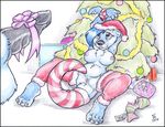  2016 anthro anus balls bdsm bouncyotter breasts christmas duo female flinters fur hair hat holidays male male/female mammal mostly_nude mustelid otter penis pussy santa_hat solo_focus spread_legs spreading 