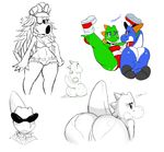  &lt;3 ambiguous_gender anus big_butt birdo blue_eyes blue_skin blue_yoshi blush butt clothed clothing collar cosplay digital_drawing_(artwork) digital_media_(artwork) dinosaur english_text eyelashes eyewear female final_fight footwear glasses green_skin green_yoshi hat hi_res looking_back mario_bros monochrome nintendo nude one_eye_closed open_mouth poison presenting pussy scalie shoes simple_background sitting sketch sketch_page skimpy spiked_collar spikes spread_legs spreading sssonic2 sunglasses sweat sweatdrop text video_games white_background wink yellow_eyes yoshi 