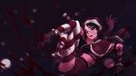  ayano_aishi black_hair blood christmas chromatic_aberration highres short_hair yandere_simulator 