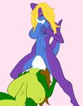  abdominal_bulge anthro ashley_brooks big_breasts blonde_hair breasts brown_hair female hair huge_breasts lizard neck_bulge reptile samantha_brooks sarcolopter scalie simple_background 