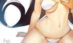  artist_name bikini blurry breast_grab breasts brown_hair cleavage closed_mouth collarbone depth_of_field fate/grand_order fate_(series) grabbing guided_breast_grab hair_between_eyes head_out_of_frame hetero highres long_hair medium_breasts navel no_hat no_headwear no_vest pink_eyes signature simple_background sitting solo_focus spread_legs swimsuit thighs tilt-shift very_long_hair white_background white_bikini xuanzang_(fate/grand_order) 