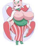  belly big_belly big_breasts breasts drpolice female gstef lurantis nintendo nipples pok&eacute;mon red_eyes slightly_chubby solo video_games 