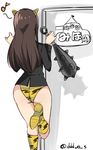  1girl ass blush girls_und_panzer nishizumi_shiho oni oni_horns panties solo tiger_print yusukesan 