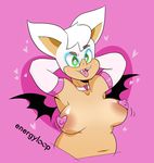  anthro bat breasts energyloop female hair mammal nipples overweight rouge_the_bat smile solo sonic_(series) wings 