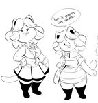  :3 anthro black_and_white breasts clothing dialogue english_text female hair handbag mangneto monochrome school_uniform skirt solo speech_bubble tem temmie_(undertale) text undertale uniform video_games wide_hips 