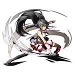  akame akame_ga_kill! alpha_transparency bare_shoulders black_hair black_legwear divine_gate elbow_gloves floating_hair full_body gloves hair_between_eyes holding holding_sheath holding_sword holding_weapon katana long_hair necktie official_art pleated_skirt red_eyes red_neckwear shadow sheath shirt skirt sleeveless sleeveless_shirt solo stance sword thighhighs transparent_background ucmm unsheathed very_long_hair weapon white_gloves white_shirt white_skirt zettai_ryouiki 