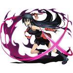  akame akame_ga_kill! alpha_transparency black_gloves black_hair black_legwear black_shirt black_skirt divine_gate elbow_gloves fingerless_gloves full_body gloves hair_between_eyes holding holding_sword holding_weapon katana kneehighs leg_up long_hair looking_at_viewer magic necktie official_art pleated_skirt red_eyes red_neckwear school_uniform shadow shirt skirt sleeveless sleeveless_shirt solo sword transparent_background ucmm very_long_hair weapon 