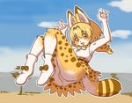  animalization artist_request blonde_eyes blonde_hair cheetach furry kemono_friends open_mouth panties serval-chan 
