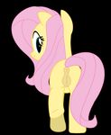  2017 alpha_channel anus blue_eyes equine female feral fluttershy_(mlp) friendship_is_magic hair horse looking_at_viewer looking_back mammal my_little_pony pink_hair pony pussy simple_background solo tiarawhy transparent_background 