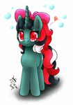  2014 bow bubble cute equine eyelashes female fizzy_(mlp) horn joakaha looking_at_viewer mammal my_little_pony red_eyes simple_background smile unicorn white_background 