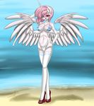  clothing equine fan_character feathered_wings feathers friendship_is_magic high_heals horn legwear makeup mammal my_little_pony nana_gel princess_celestia_(mlp) princess_molestia simple_background white_feathers winged_unicorn wings 