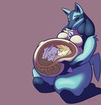  abdominal_bulge abstract_background ambiguous_gender belly belly_squish big_belly braixen breasts digestion eeveelution espeon eyewear female glasses hand_on_stomach internal lucario misterhinotori nintendo overweight overweight_female pok&eacute;mon thick_thighs tongue tongue_out video_games vore 