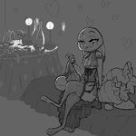  alcohol anthro bed beverage candle clothing crossed_legs disney female food half-closed_eyes judy_hopps lagomorph lingerie mammal monochrome rabbit replytoanons seductive sitting solo table wine zootopia 