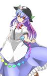  :/ blue_hair blush boots bow bowtie breasts clenched_hand commentary_request dress dress_shirt gradient_hair hat highres hinanawi_tenshi isagi layered_dress long_dress long_hair looking_at_viewer medium_breasts multicolored_hair puffy_short_sleeves puffy_sleeves red_eyes shirt short_sleeves solo touhou tsurime v-shaped_eyebrows 