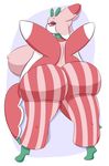  anthro big_breasts big_butt breasts butt drpolice female gstef lurantis nintendo pok&eacute;mon simple_background solo video_games 