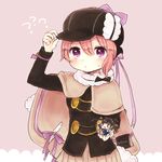  ? arm_up bangs black_bow black_hair blunt_bangs blush_stickers bow brown_skirt capelet chibi deerstalker detached_sleeves detec_bell detective hair_between_eyes hand_on_headwear hat iipoyo_(364poyo) in_palm lapis_lazuline mahou_shoujo_ikusei_keikaku mahou_shoujo_ikusei_keikaku_restart md5_mismatch minigirl multiple_girls pink_hair pink_ribbon pleated_skirt purple_eyes ribbon short_hair skirt twitter_username 