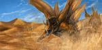  claws day detailed_background dragon feral horn isvoc membranous_wings open_mouth outside solo teeth tongue wings 